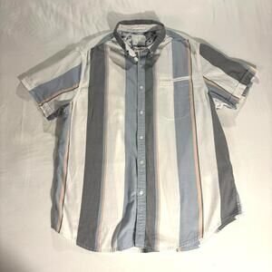 Denim and Flower Ricky Singh Mens Striped Button Down Shirt size Large EUC
